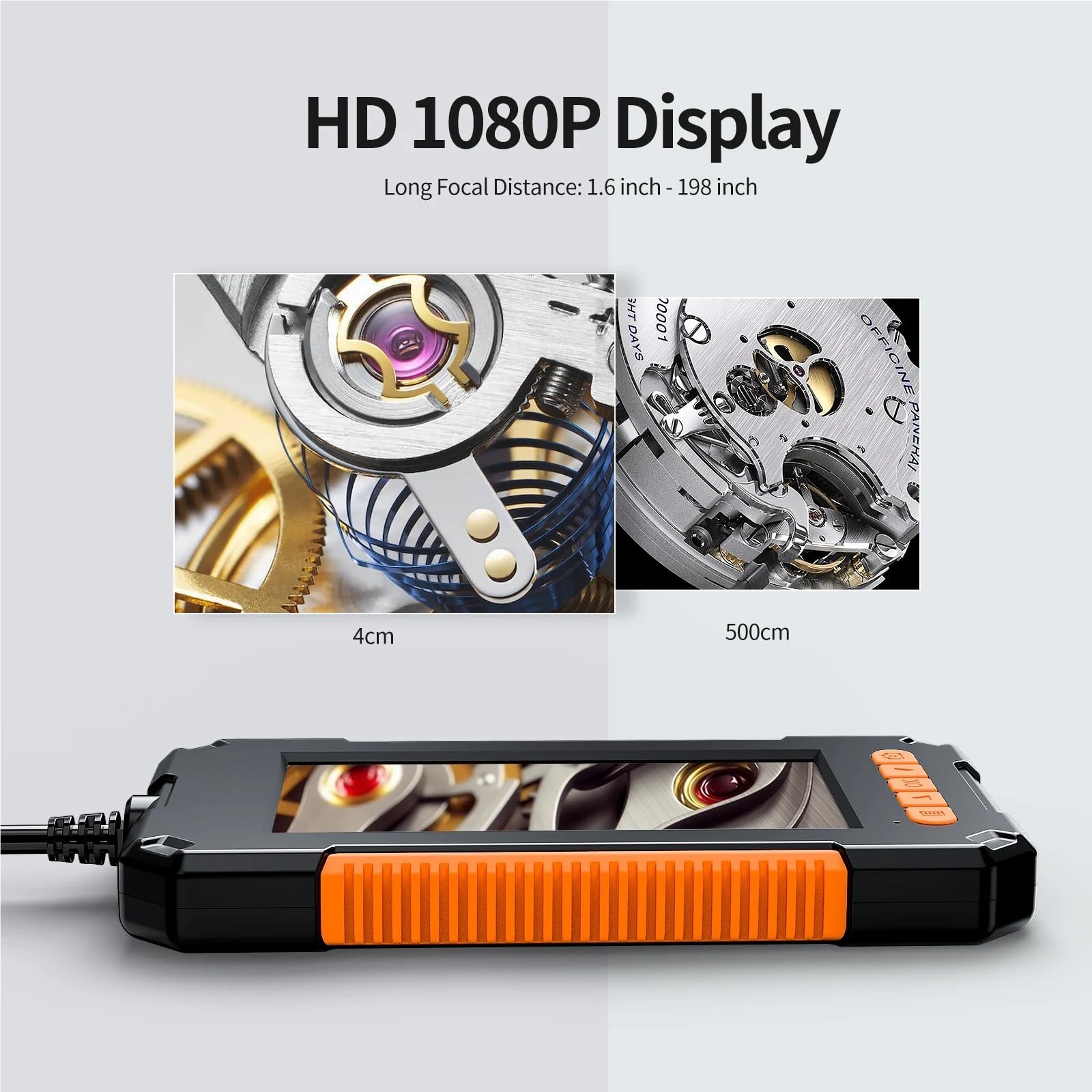 P40 Single Dual Lens Industrial Endoscope 4.3 "IPS 1080P Pipe Inspection Camera for Car Repair Support Photo Snap Video Record(5m,P40 8mm Dual lens)