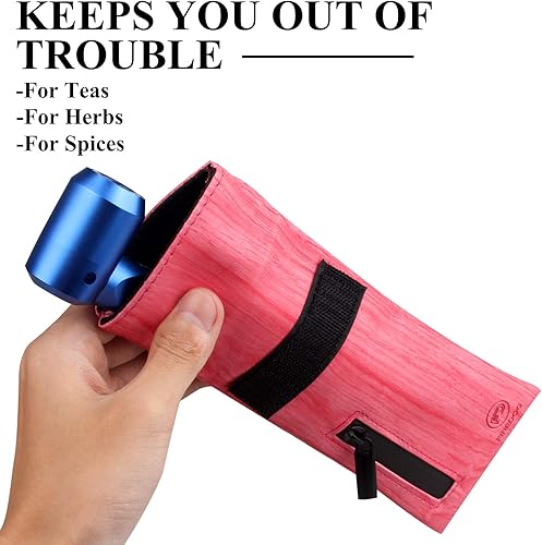 Miniatura 5 de FIREDOG Smell Proof Bag, Carbon Lined Odor Proof Bag, Dog Tested Pouch for Women Stash Travel Storage Pocket (Red)