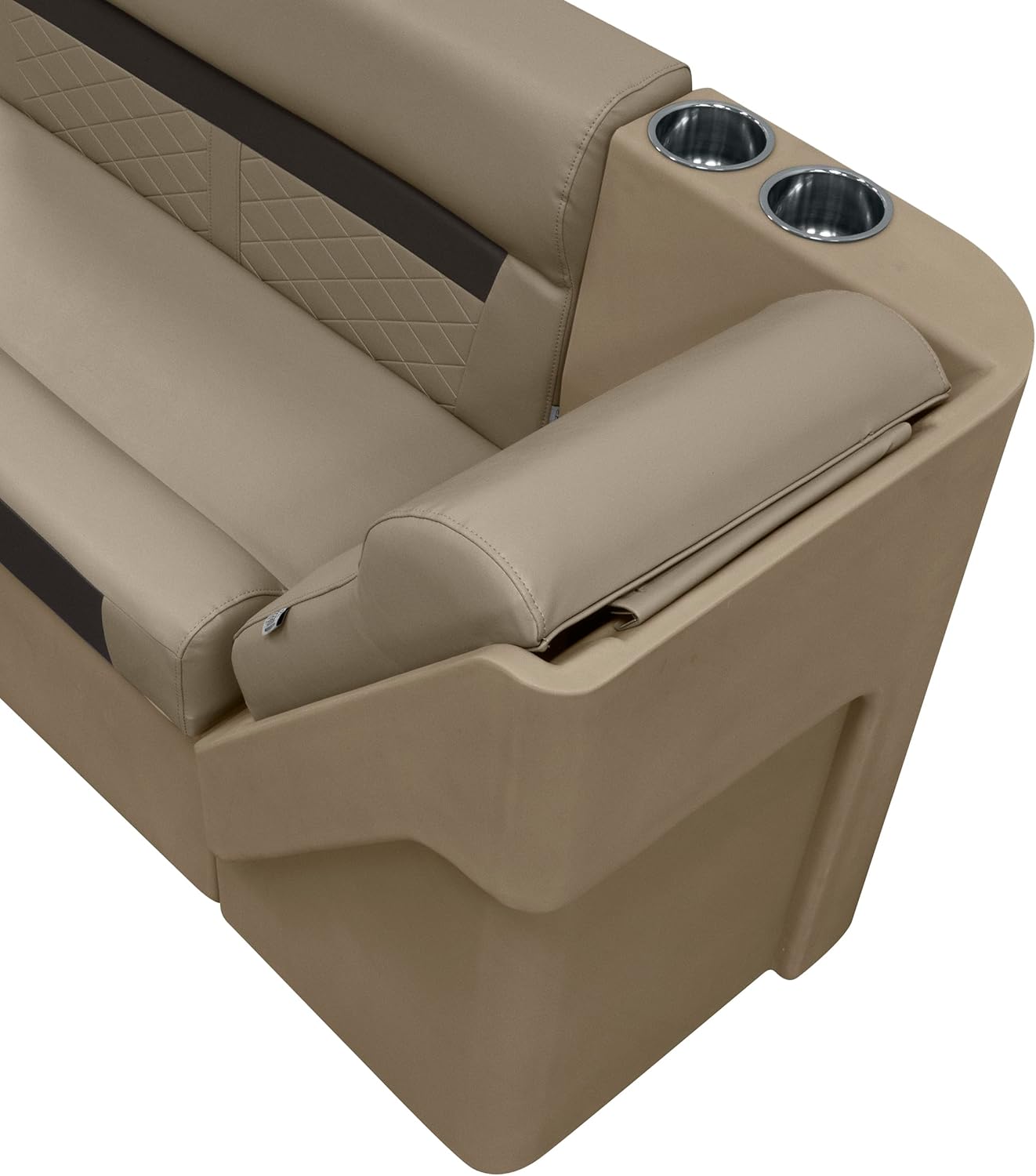 Wise DLX1305L-1900 DLX Series Pontoon Left Radius Lean Back Recliner - Neutral/Meteor