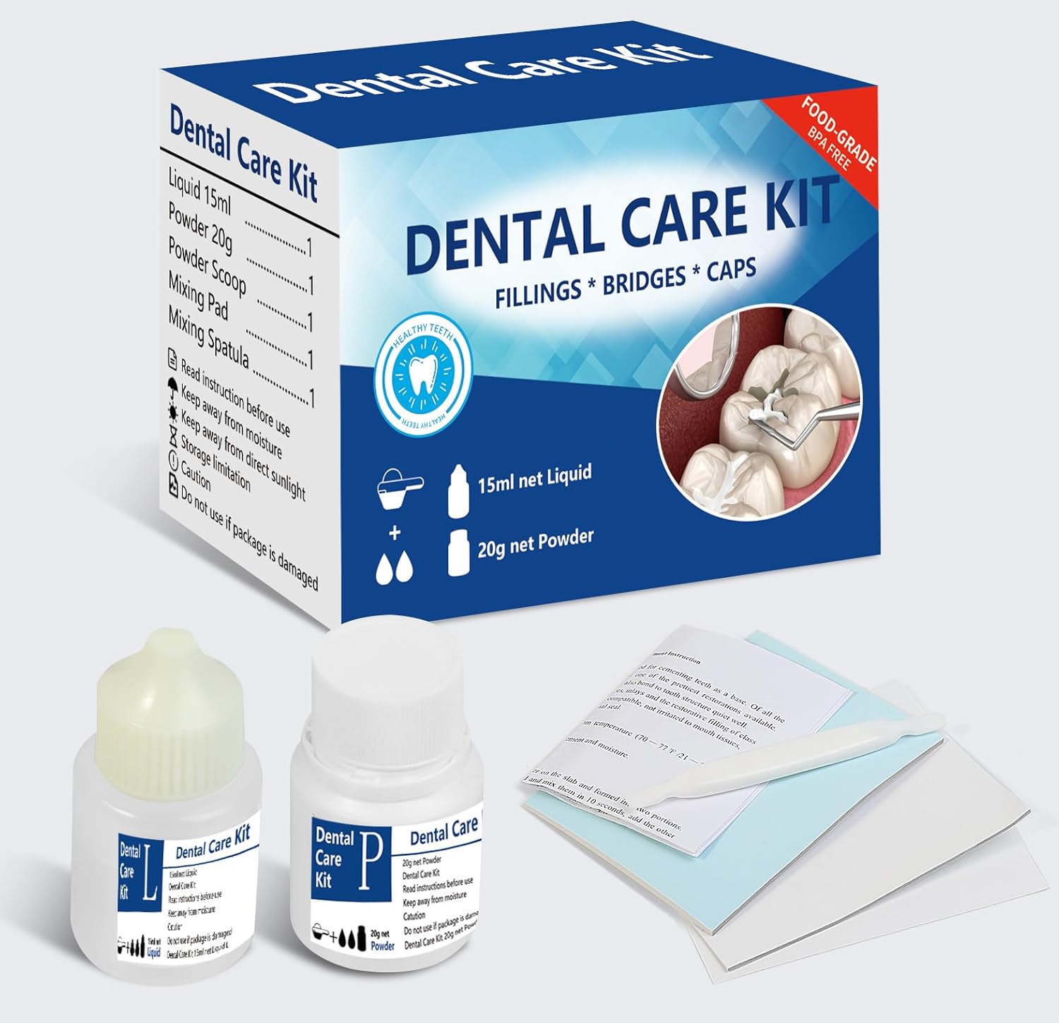Kit de Reparação Dental Temporária para Dentes Quebrados e Ausentes - Solução Segura e Eficaz para Homens e Mulheres