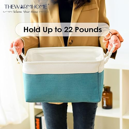 Miniatura 6 de TheWarmHome Contenedores de almacenamiento  11.8 pulgadas de largo x 15.7.9 pulgadas de ancho x 8.3 pulgadas de alto, paquete de 3 cestas de