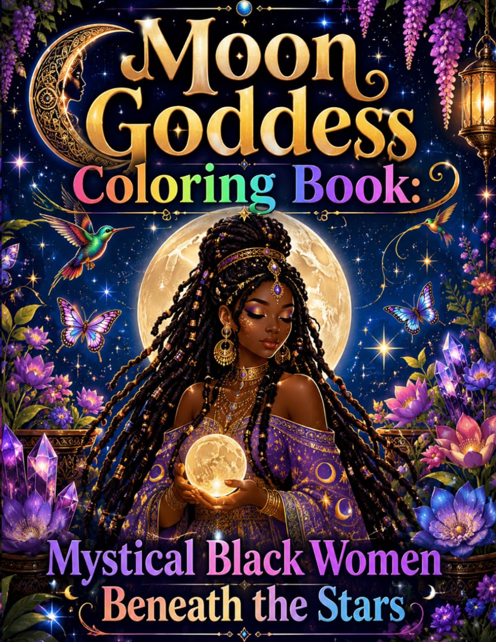 Moon Goddess Coloring Book: Mystical Black Women Beneath the Stars: A Beautiful Collection of Magical Moon Queens Celestial Goddesses Enchanted ... Fantasy Scenes for Creative Stress Relief