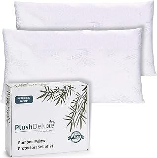 Premium King 20''x38'' Waterproof Pillow Protector Covers - Viscose Made from Bamboo – Allergy, Dust, and Mite Proof Zippered Pillowcase, Set of 2