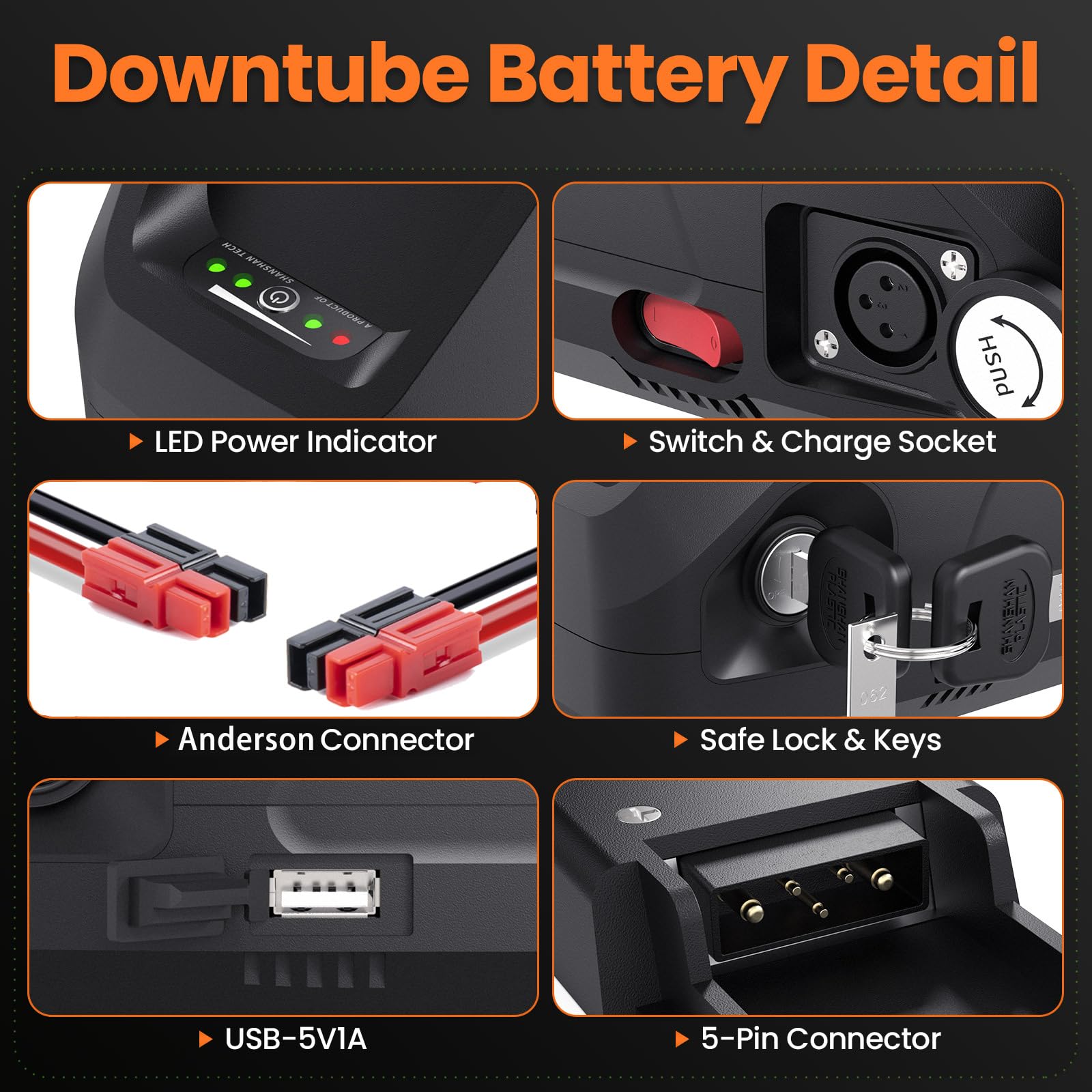 48V 13Ah Hailong Ebike Batterie de vélo électrique, Fit pour Kit de Conversion