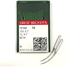 10 Pk. Groz-Beckert 151X7, TLX7, 60M Curved Serger Overlock Machine Needles