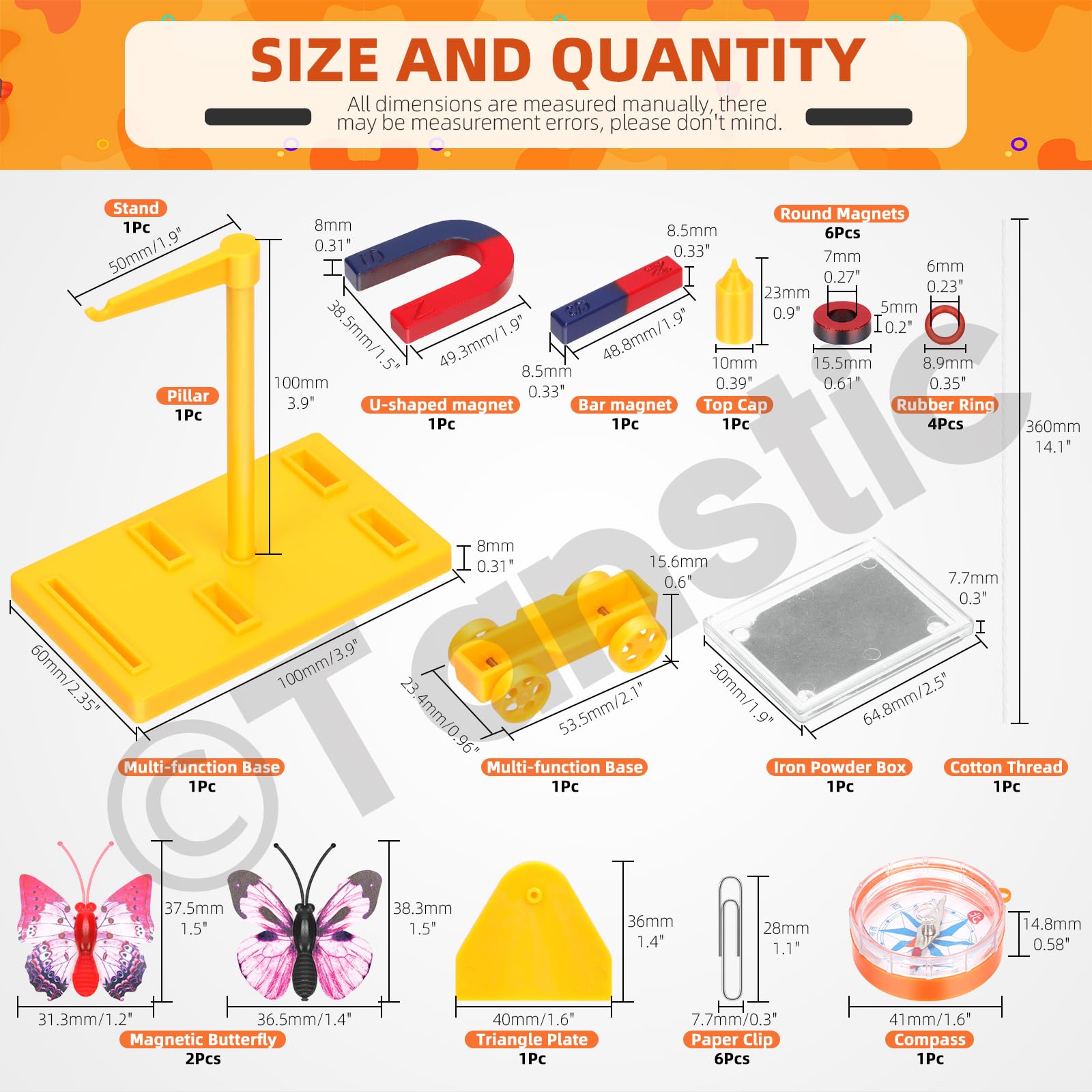 Tanstic 29Pcs Science Magnet Kit Physics Electromagnet Experiment Set Electricity and Magnetism Science kit Science Magnet Set for Education Science Experiment - Image 2