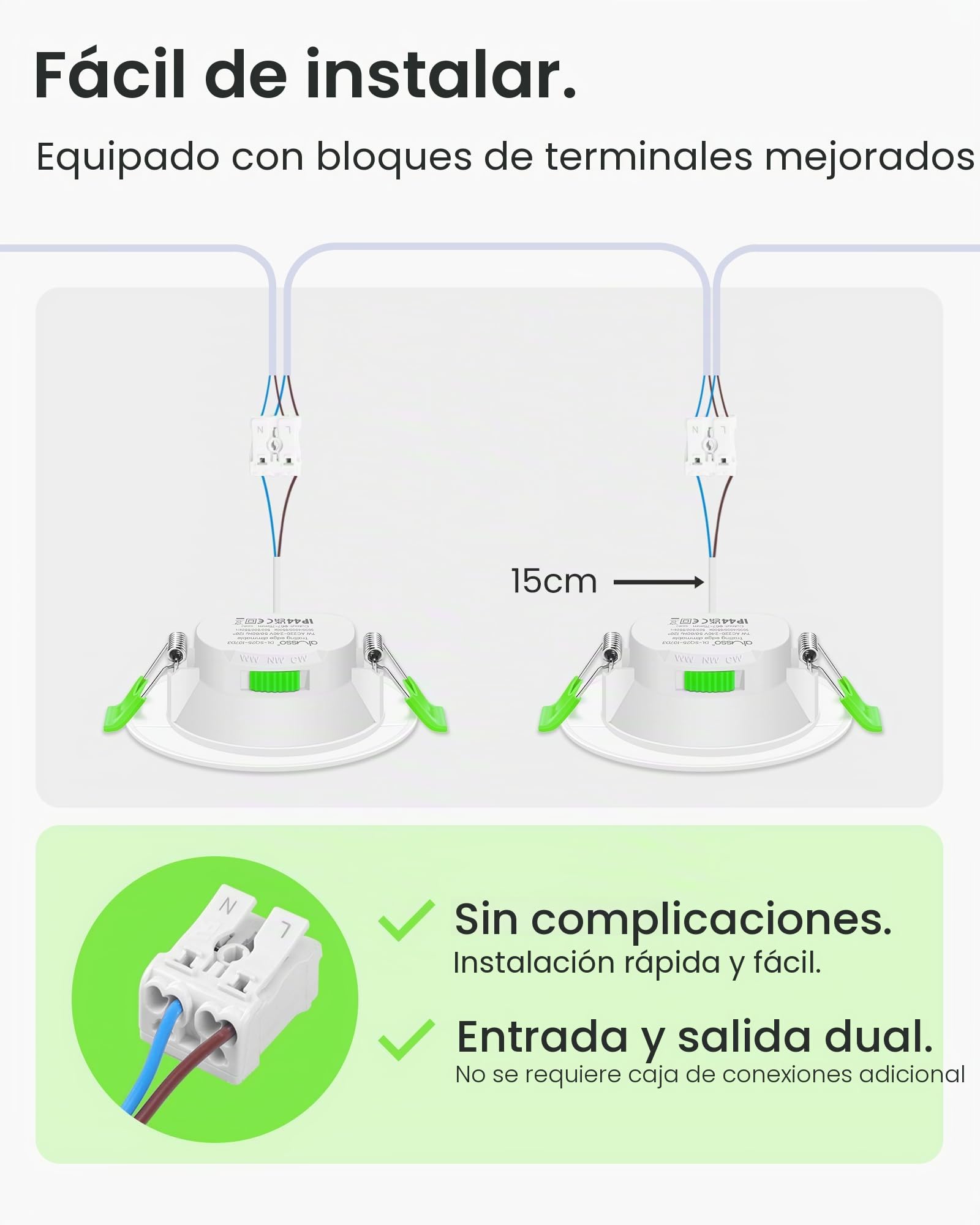 ALUSSO Downlight LED Techo Empotrable Regulable, 7W IP44 Focos Interior Techo Empotrado 3000K 4000K 6500K Ajustable, Ultradelgado 29mm, φ67-75mm, Ojos de Buey Baño Salón, 6 Pack