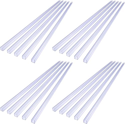 Miniatura 36 de DELight Sistema de canal en U de plástico de 2 pulgadas, 50 unidades, PVC transparente, universal, LED, soporte de montaje en pista, accesorios