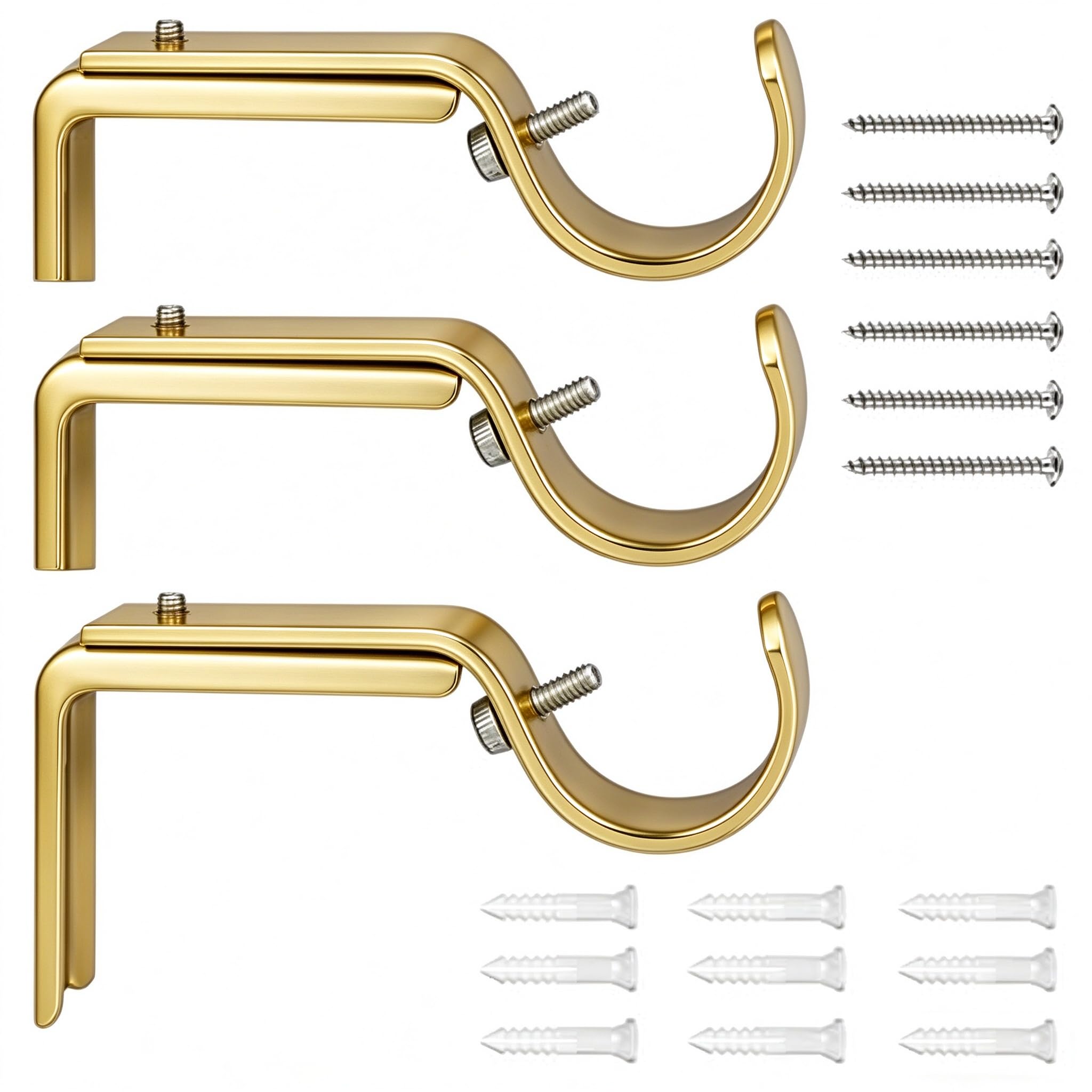 Heavy Duty Curtain Rod Brackets - 3 Pack -8