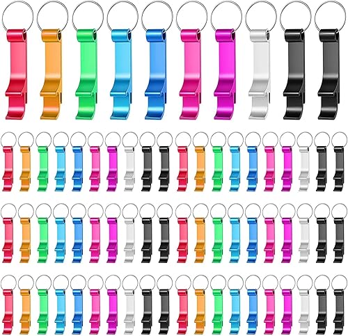 Paquete de 200 llaveros para abridor de botellas a granel, coloridos abrebotellas, llavero de aluminio para abridor de botellas, llavero de metal,