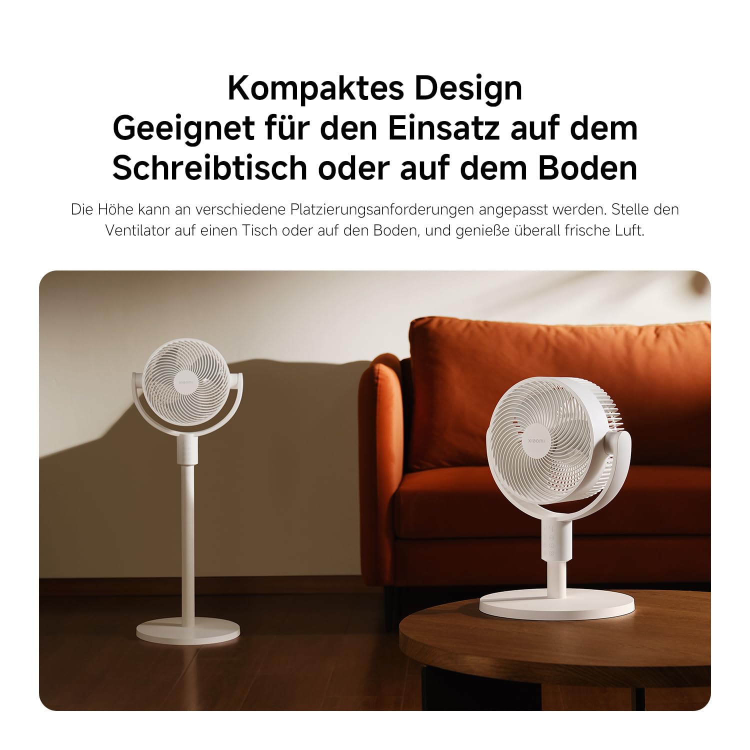 XIAOMI Smart Standing Air Circulation Fan 1440m³/h 3D-Luftverteilung 2-in-1 Ausziehbarer Standfuß 27,9dB(A) App-Steuerung Weiß