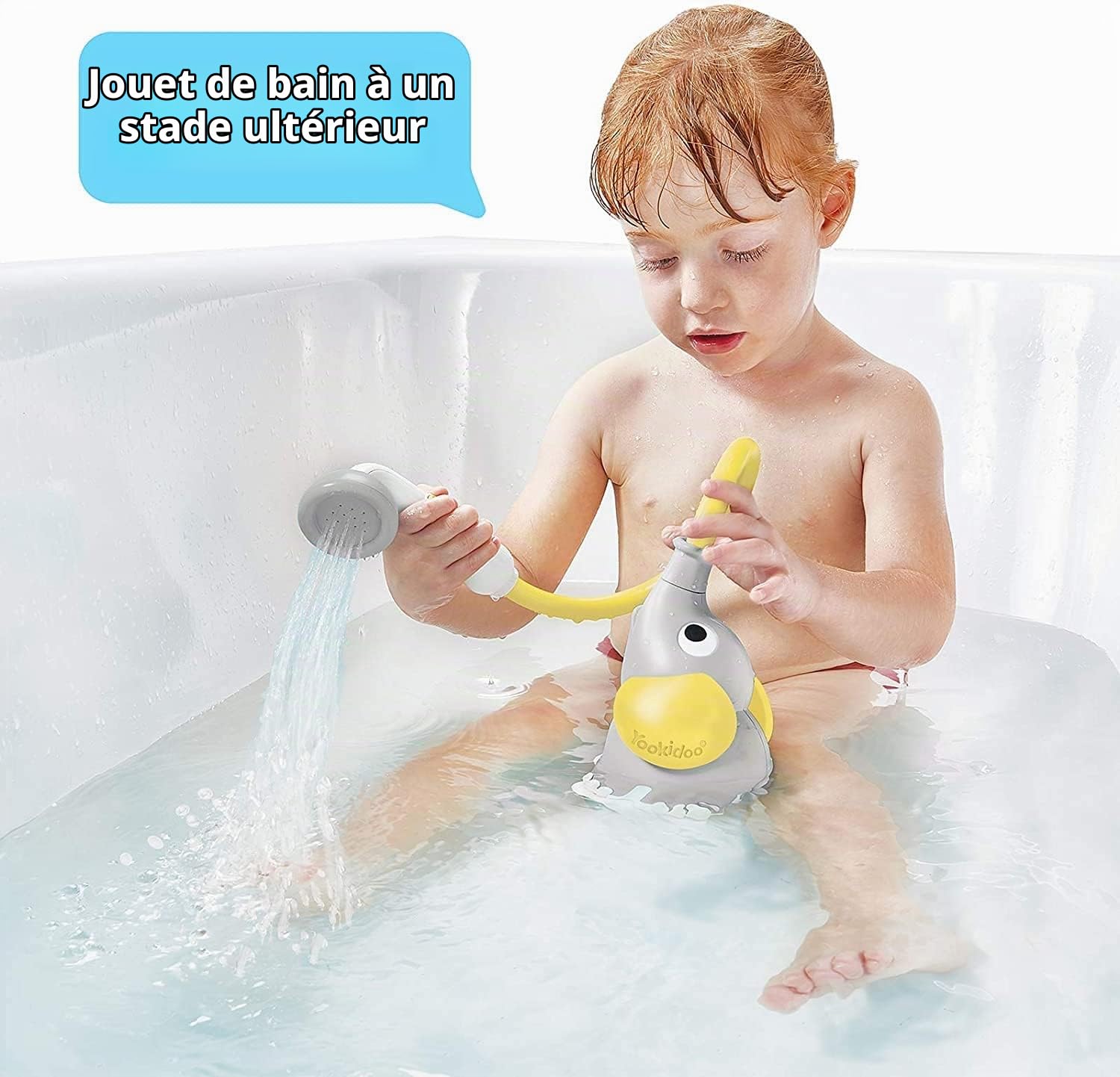 Douchette de bain éléphant jaune - Yookidoo