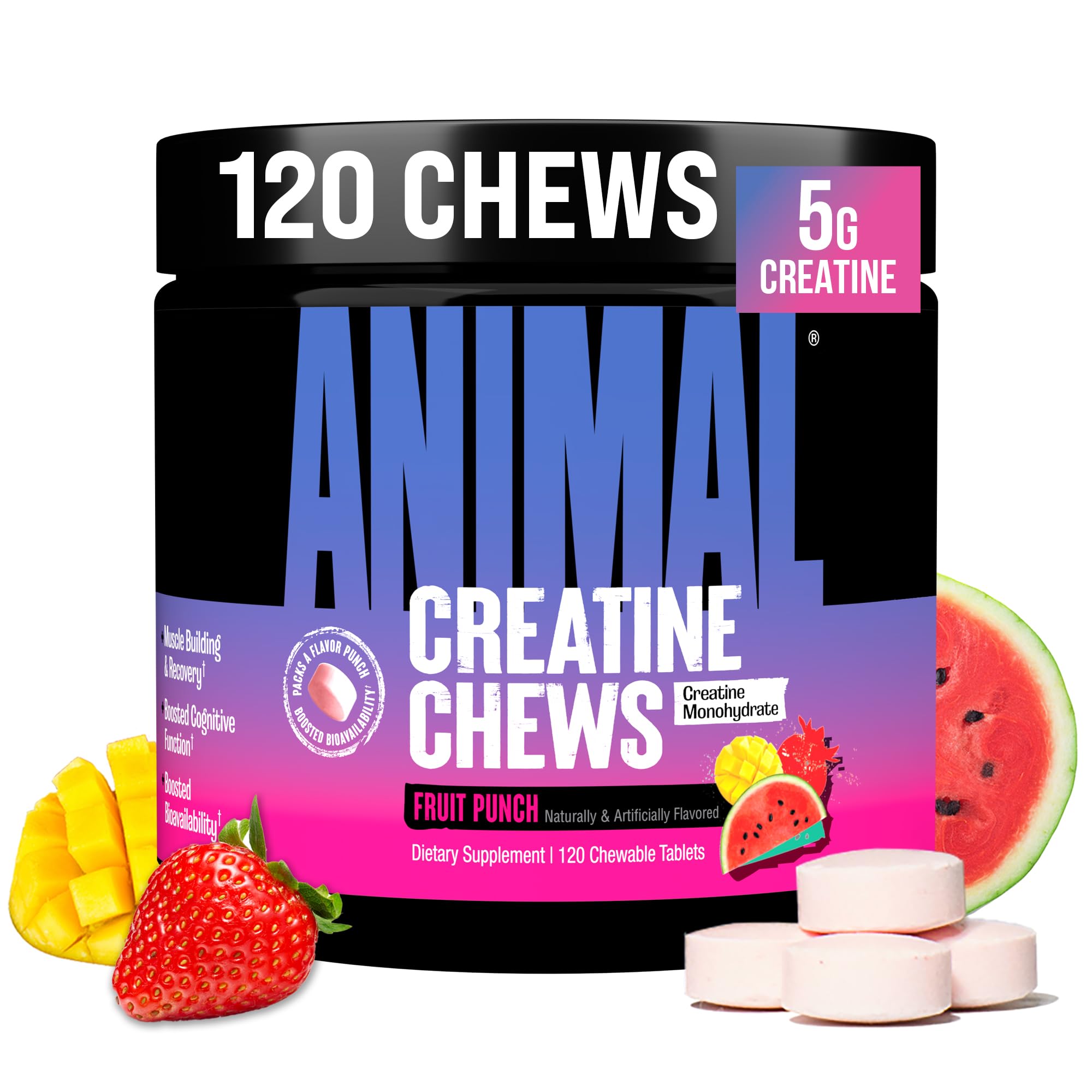 – Creatine Performance Chews Fruit Punch 120 chewables