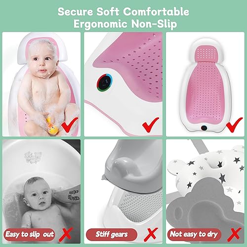 Miniatura 4 de Baby Bath Support Newborn Bathtub with Thermometer,Foldable Baby Tubs for Newborns Baby Bathtub,Sink Baby Bath Tub for Newborn Tub Infant Bathtub