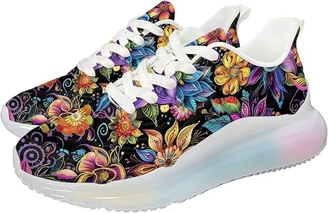 Amazon.com | Fuxowvby Women's Floral Print Sneakers Blossom Print