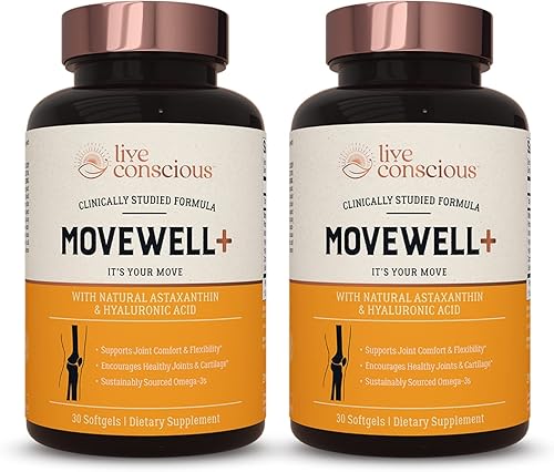 Vista 18 de Live Conscious Glucosamina condroitina con MSM, ácido hialurónico y más - Suplemento de salud articular MoveWell