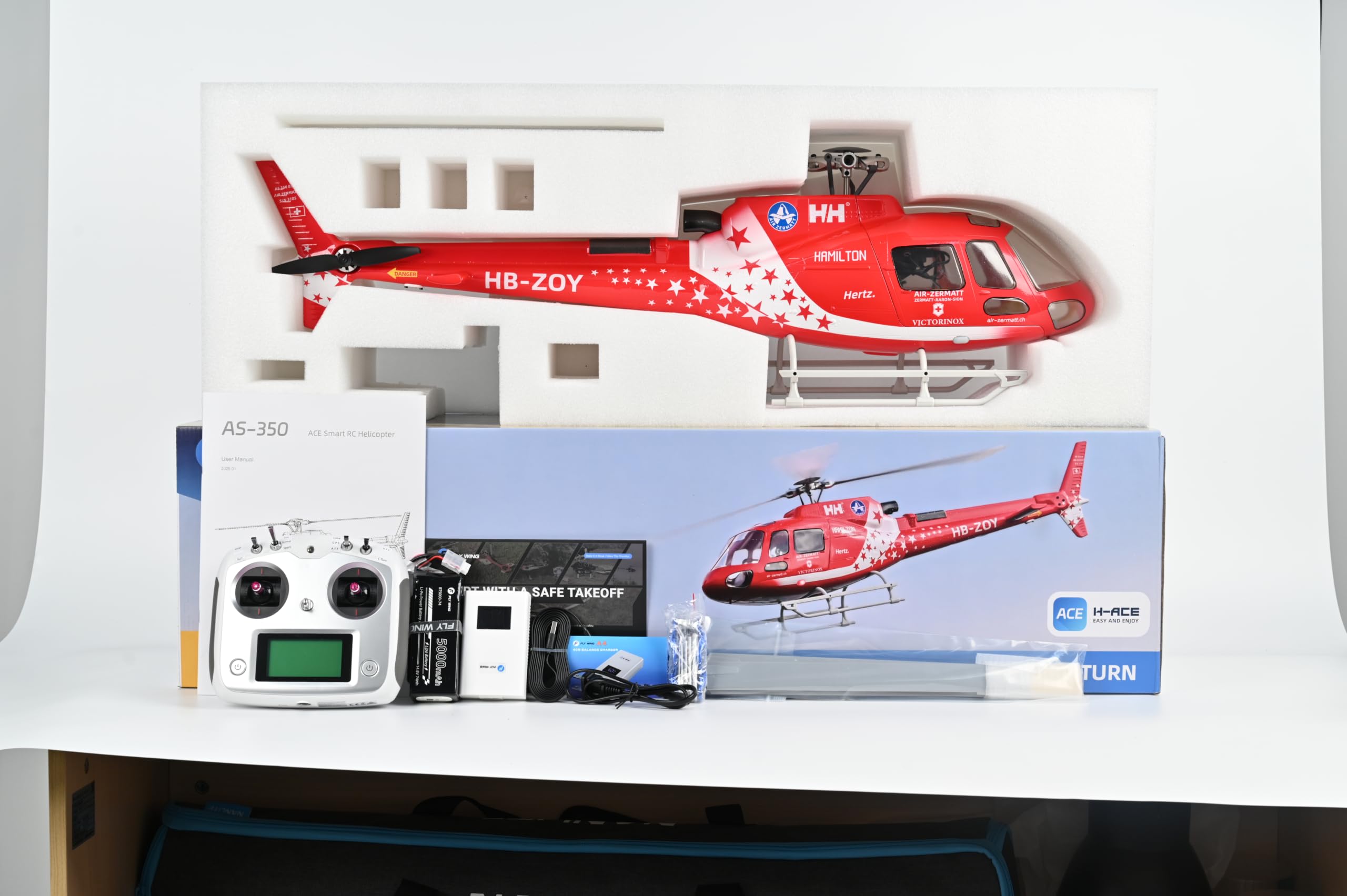 TOUCAN RC HOBBY FLYWING AS350 - Elicottero radiocomandato, modello di aereo RC, con motore brushless RTF Flysky I6S