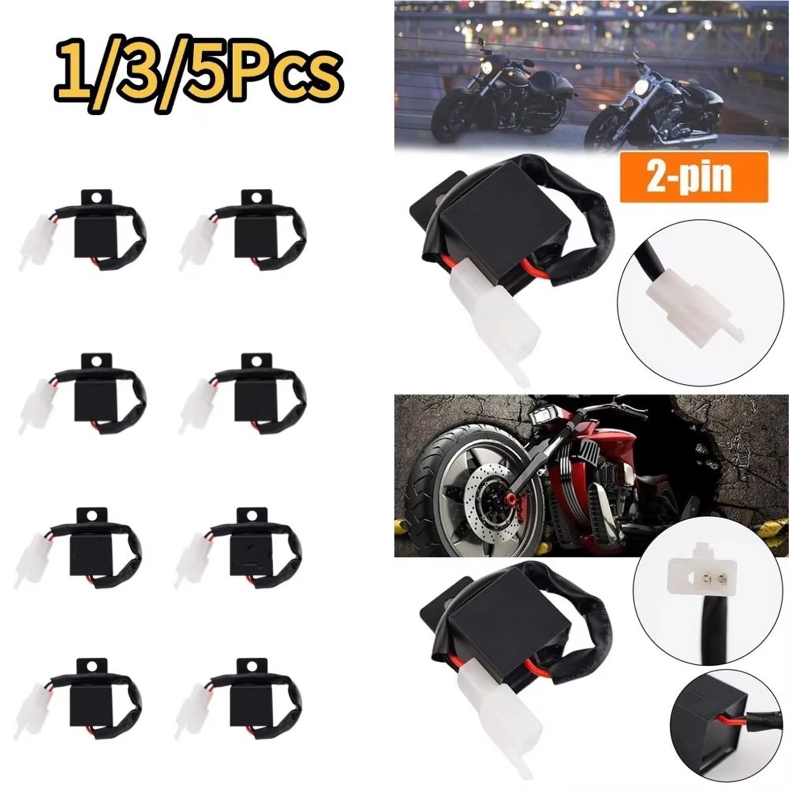 Motorrad Blinkermodul Kompatibel Mit Yamaha Für R1 1998–2023 Motorradschalter Verstellbares Blinkerrelais 2-poliges 12-V-Blinkrelais Lastunabhängiger Blinker