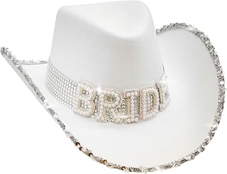 W WIDMANN MILANO Party Fashion- Sombrero Cappello da sposa cowgril, Color blanco, Talla única (Widmann S.r.l. 30169)