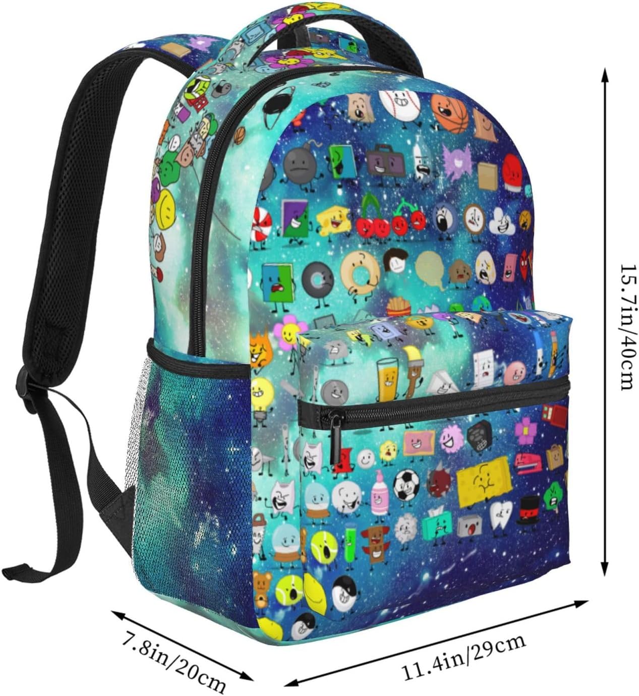 Lightweight Hiking Daypacks Backpack With Full Print, Adjustable Shoulder Straps, Black1