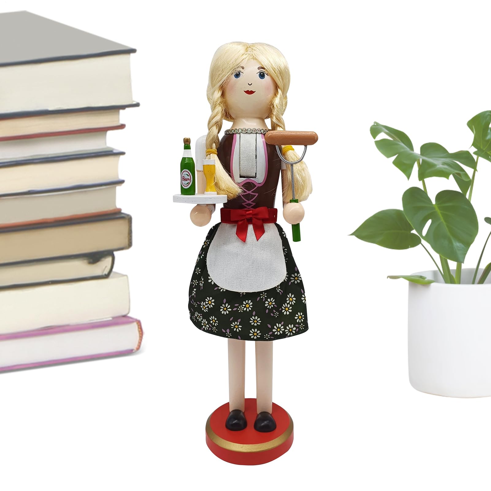 Figurine traditionnelle en bois de 35 cm : le cadeau de Noël et décoration de table idéal
