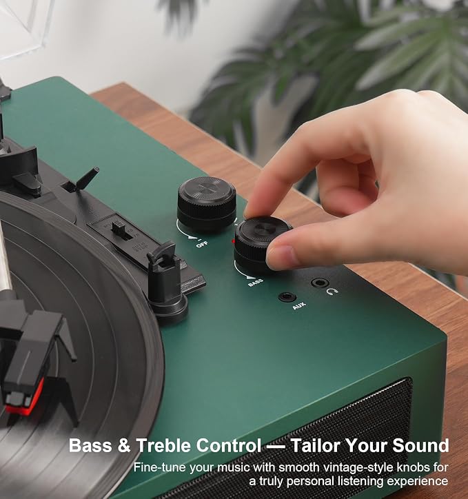 Tocadiscos Bluetooth Vintage con Altavoces Integrados miniatura 7