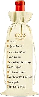 SICOHOME Retirement wine gift bag retirement gifts for women 2023 with Inspire Saying for retirement party decorations Memorial gifts Happy Retired Gifts for Mom Grandma Dad Colleagues Friends(14.2"×6.2")