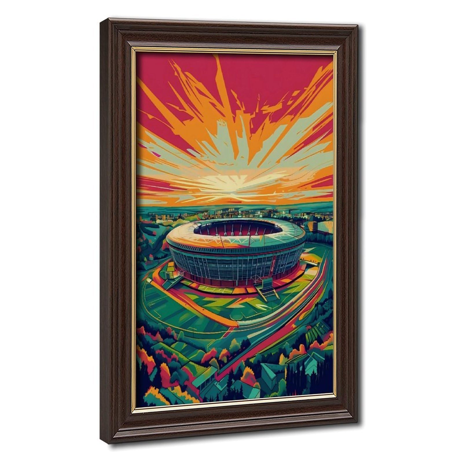 Bareronor Mokume Gane Frame-Style Football Pitch Poster Canvas Poster For Bedroom Decor Gift