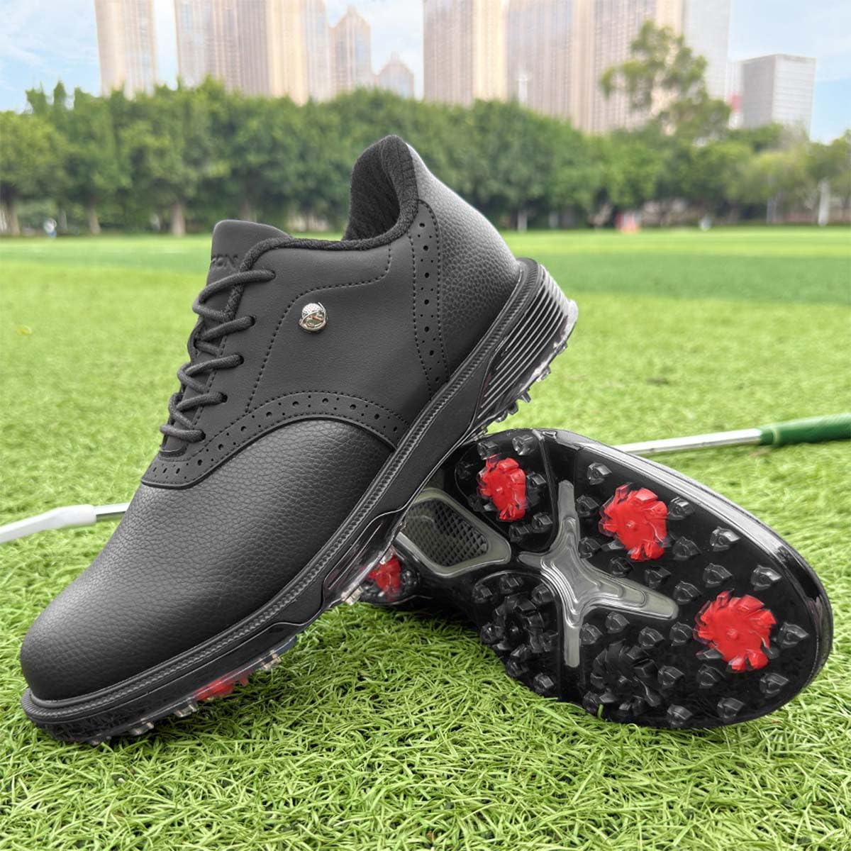 Scarpe Golf Professionali Uomo Leggere Traspiranti | Scarpe da Ginnastica Sportive da Golf, Impermeabili Professionali, Comode per l'allenamento