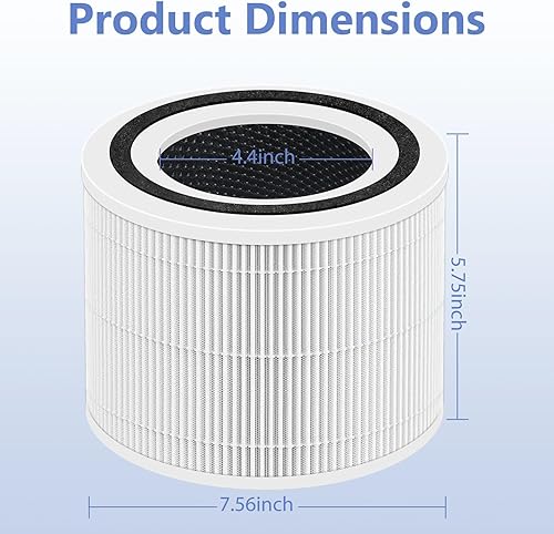 Miniatura 10 de Paquete de 2 filtros de repuesto Core 300 para purificador de aire LEVOIT Core 300 y Core 300S, reemplazo de filtro HEPA 3 en 1 H13, Core 300-RF,