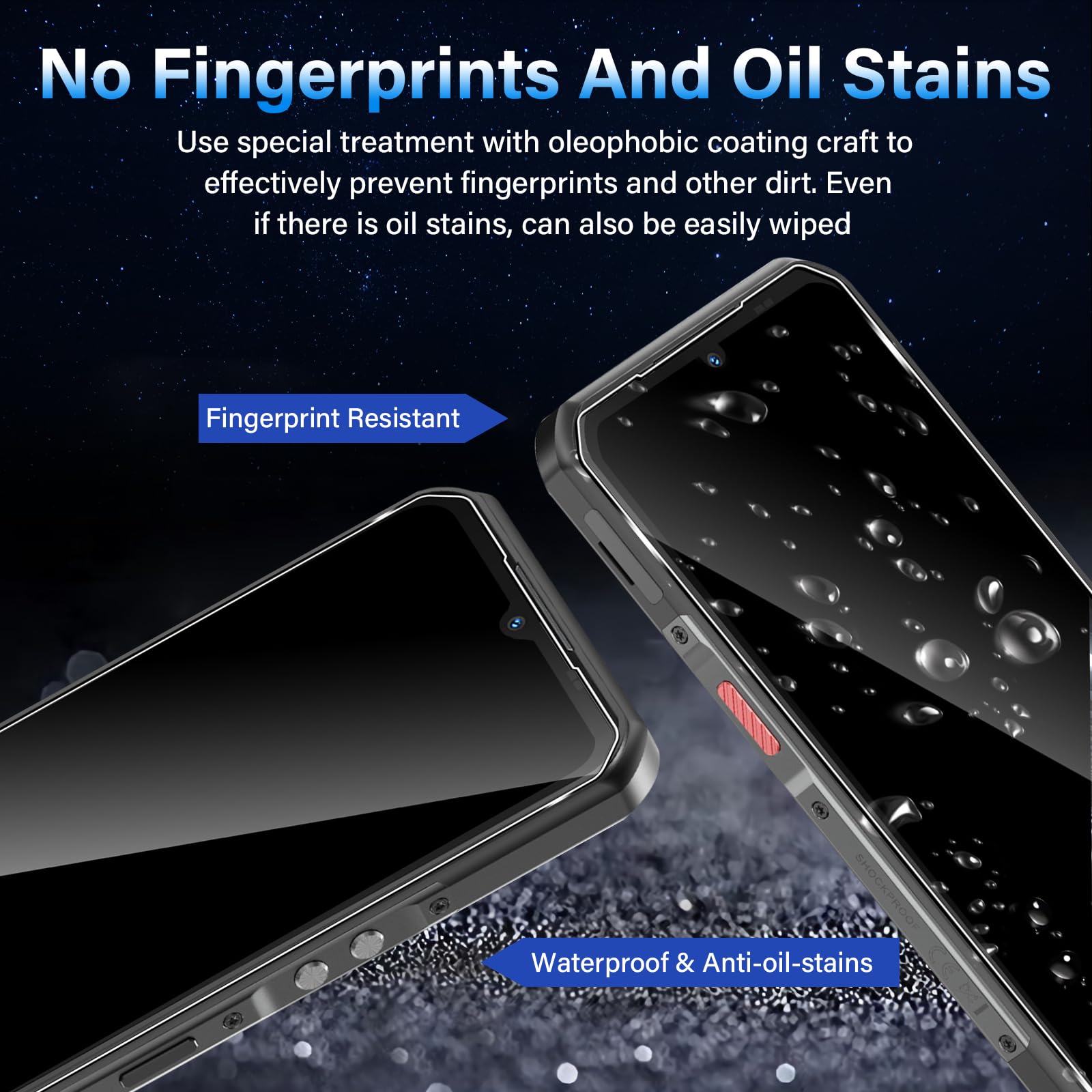 Aiziki [2 Pezzi Vetro Temperato per OUKITEL WP55 Pro/WP55, HD Chiaro, Anti Graffio, Anti-Impronte, Durezza 9H Pellicola Protettiva a Copertura Totale con OUKITEL WP55 Pro/WP55