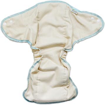 Osocozy Fitted Organic Diaper, 100% GOTS Certified Organic Cotton Birdseye Weave Fabric. Soft and Absorbent. Easy Snap Closures. Sewn in the USA. (Size: Small 7-13 Lbs)
