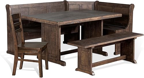 Miniatura 11 de Pemberly Row Juego de comedor de 4 piezas de madera, rectangular en gris alpino (36 pulgadas de alto x 75 pulgadas de ancho x 56 pulgadas de