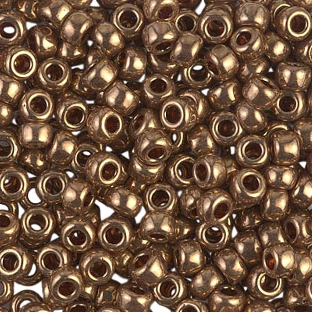 Miyuki Round Rocaille Seed Beads Size 6/0 20 Gram Tube Metallic Light Bronze 6-457L