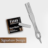 Vista 8 de Facón Beard Razor for Men - Professional Beard Shaping Tool Grooming Kit with 11 Replacement Blades, Mustache Shaper, Edger & Lineup, Premium