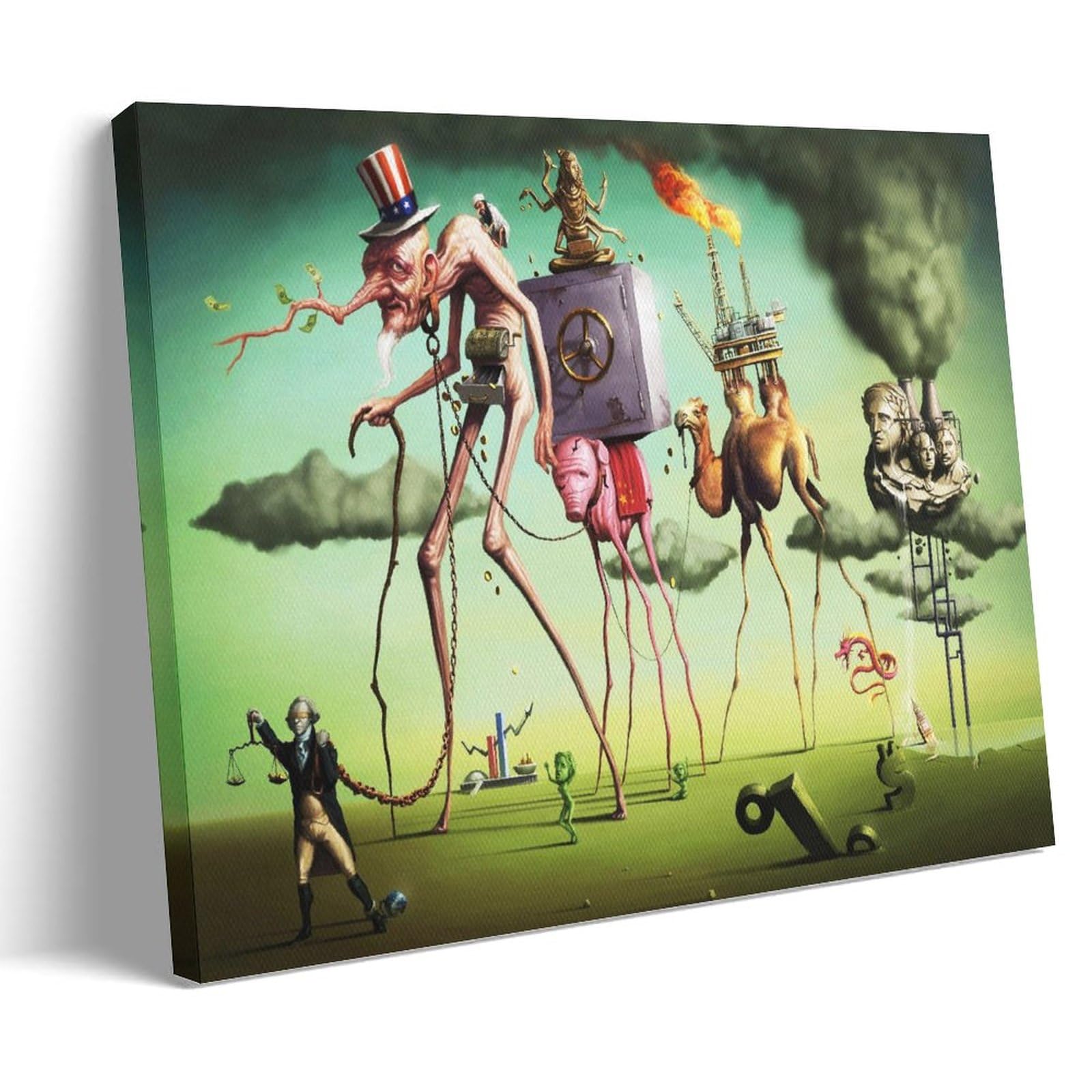 CaMbos Salvador Dali Famous Painters' Works（The American Dream） Printing Posters Home Decor Wall Art Hanging Picture Print Bedroom Decorative Paintings Room Aesthetic 08x12inch(20x30cm)
