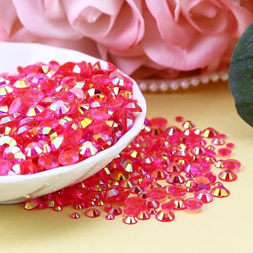 Miniatura 3 de Briskbloom 1000 diamantes de imitación de resina de 0.236 pulgadas, diamantes de imitación transparentes de gelatina AB con parte trasera plana para