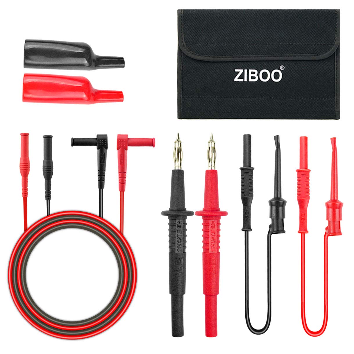 ZIBOO TL809 Alligator Clips Shrouded Banana Plugs+ Modular Heavy Duty