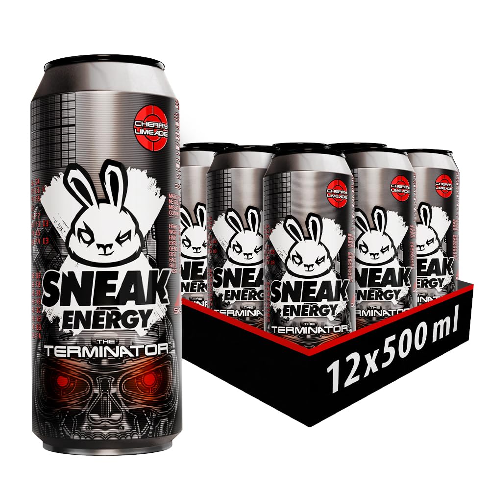 SNEAK Energy Drink Cans | Cherry Limeade | No Sugar. No Nasties. Just Natural Caffeine, Focus Boosting Nootropics in a Can | 500ml x 12