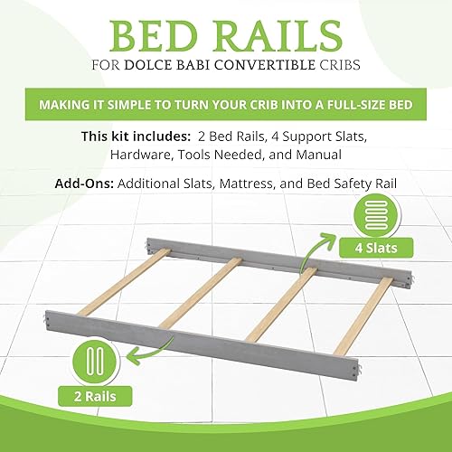 Miniatura 3 de Kit de conversión de tamaño completo para cunas Dolce Babi  Múltiples acabados disponibles (gris paloma)
