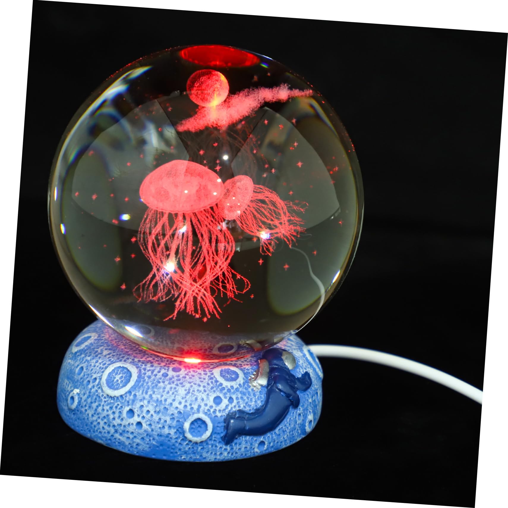 Homoyoyo D Crystal Ball Night Light Led Ball Light Crystal Decor Small and Compact for Bedroom
