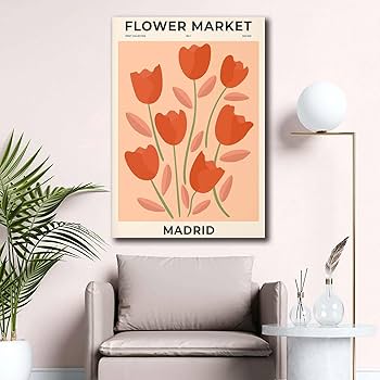 Amazon.com: HSCFWYLN Poster Wall Art Print Flower Market Madrid