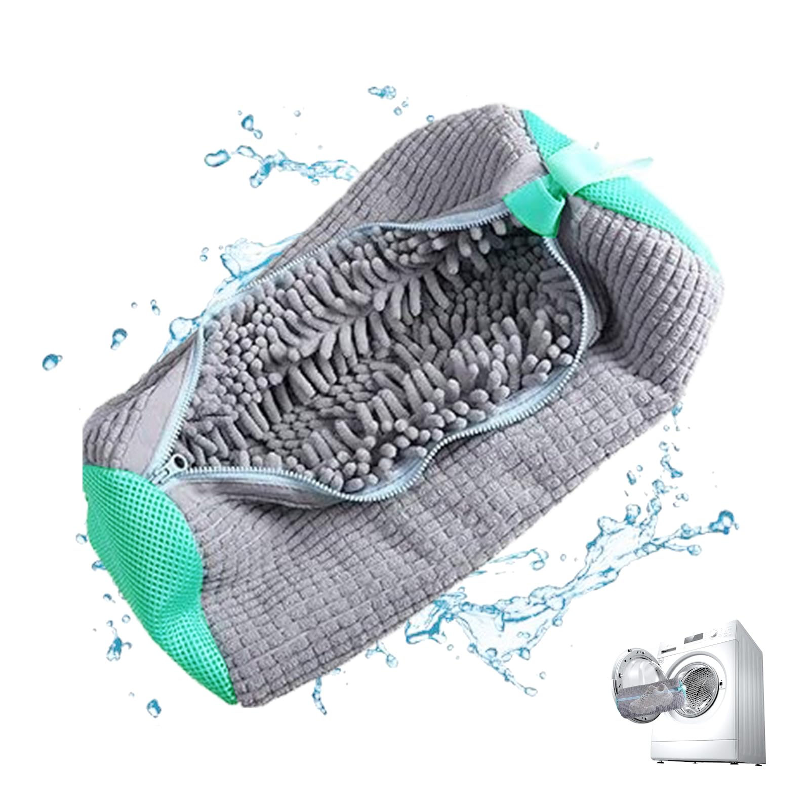 Shoe Washing Machine Bag, Shoe Laundry Bag with Zipper Hook, Reusable Shoe Washing Bag Laundry Bag for Washing Machine Travel Storage for Sneakers Canvas Tennis Running Shoes (grey)