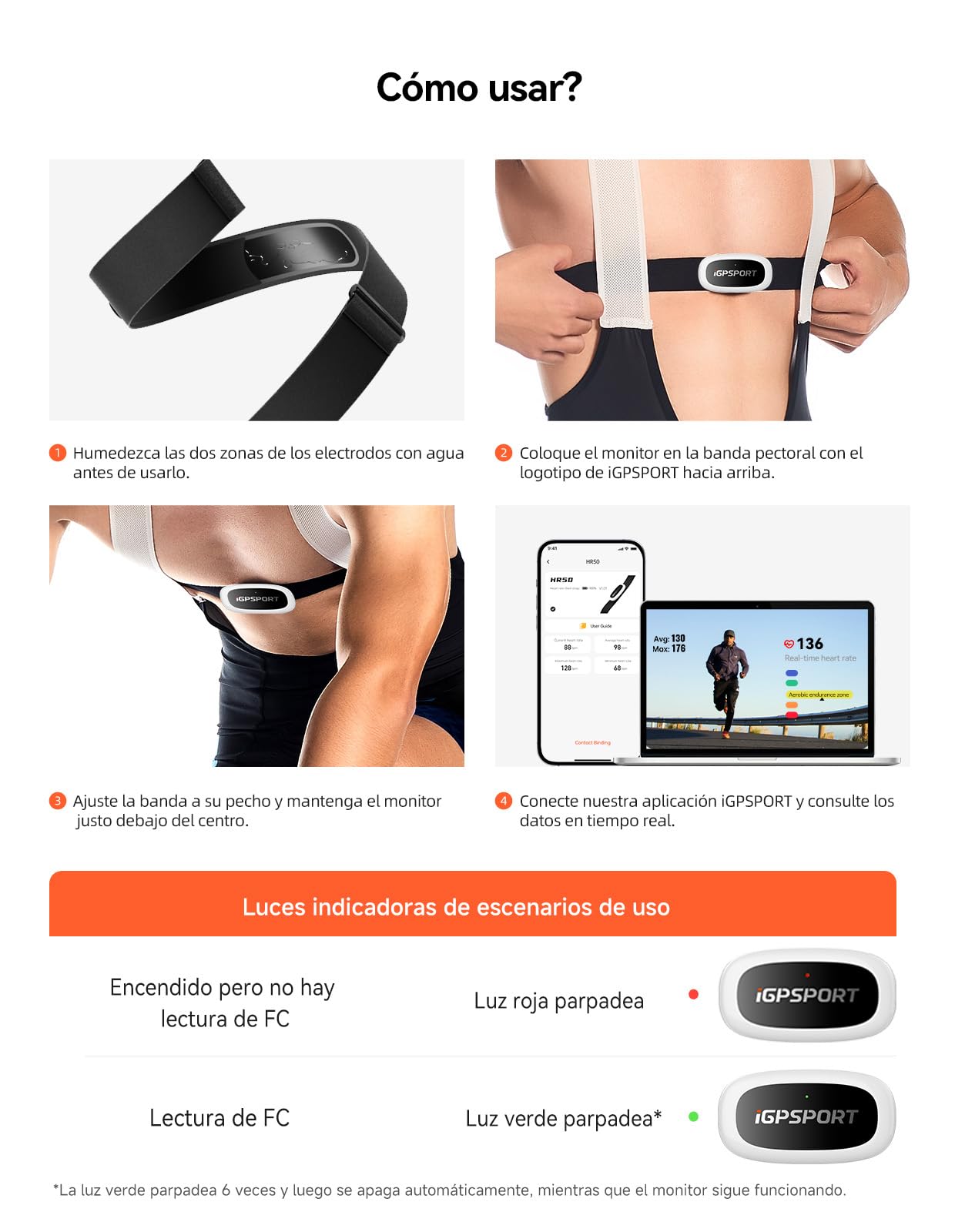 iGPSPORT HR70 Monitor de Frecuencia Cardíaca de Brazo, Brazalete Cardio IPX7 Resistente al Agua Bluetooth Ant+ Correa Cardio Ideal para Bicicleta, Jogging, Yoga, Fitness