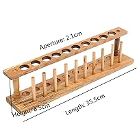 Vista 6 de 10 Holes & 10 Pins Wooden Test Tube Rack Testing Tubes Holder Lab Test Tube Storage Stand 21mm Hole Diameter Test Tube Stand Shelf Test Tubing Racks