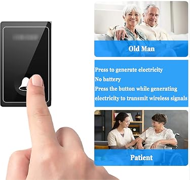 Wireless Doorbell, Plug in Waterproof Cordless Doorbell Operating at 650 Feet Long Range with 58 Chimes 4 Volume Levels LED Light Easy Install for Home/School/Office,Blac,Black (White )