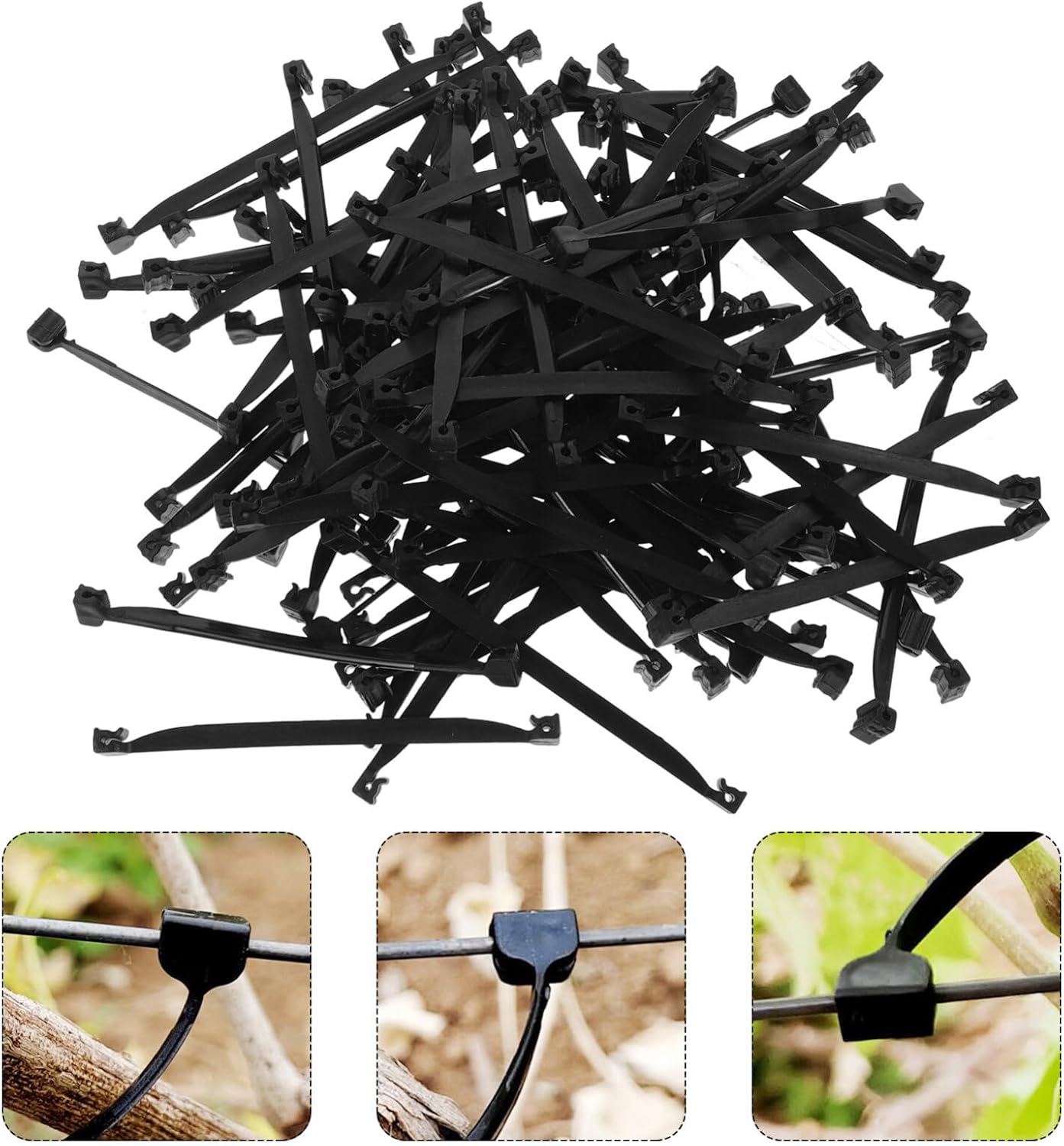 HANABASS 1bag Grape Vines Plant Support Clips Plastic Plant Fixing Clips for Garden Use Smooth Touch Safe for Stem Support