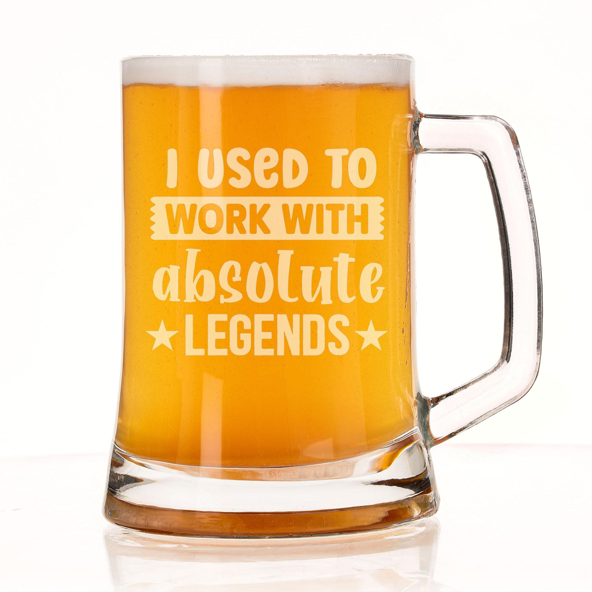 Vaso de cerveza para jubilación de compañeros con mensaje de recuerdo divertido