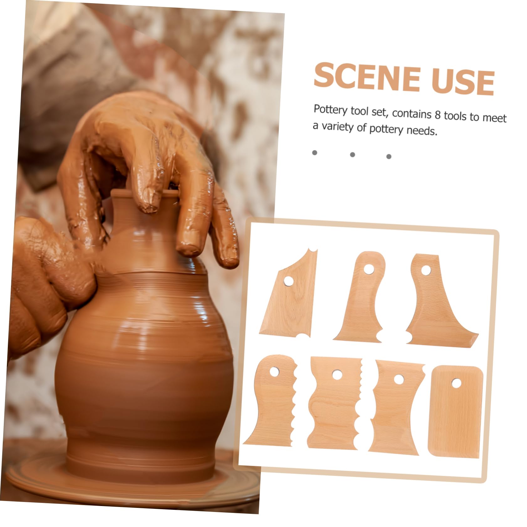 Holibanna 3 Series Herramientas De Alfarería De Madera Para Esculpir Arcilla Cortadores Manuales Ergonómicos Para Principiantes Y Profesionales Modelado Y Decoración De Figuras 7 Piezas*3