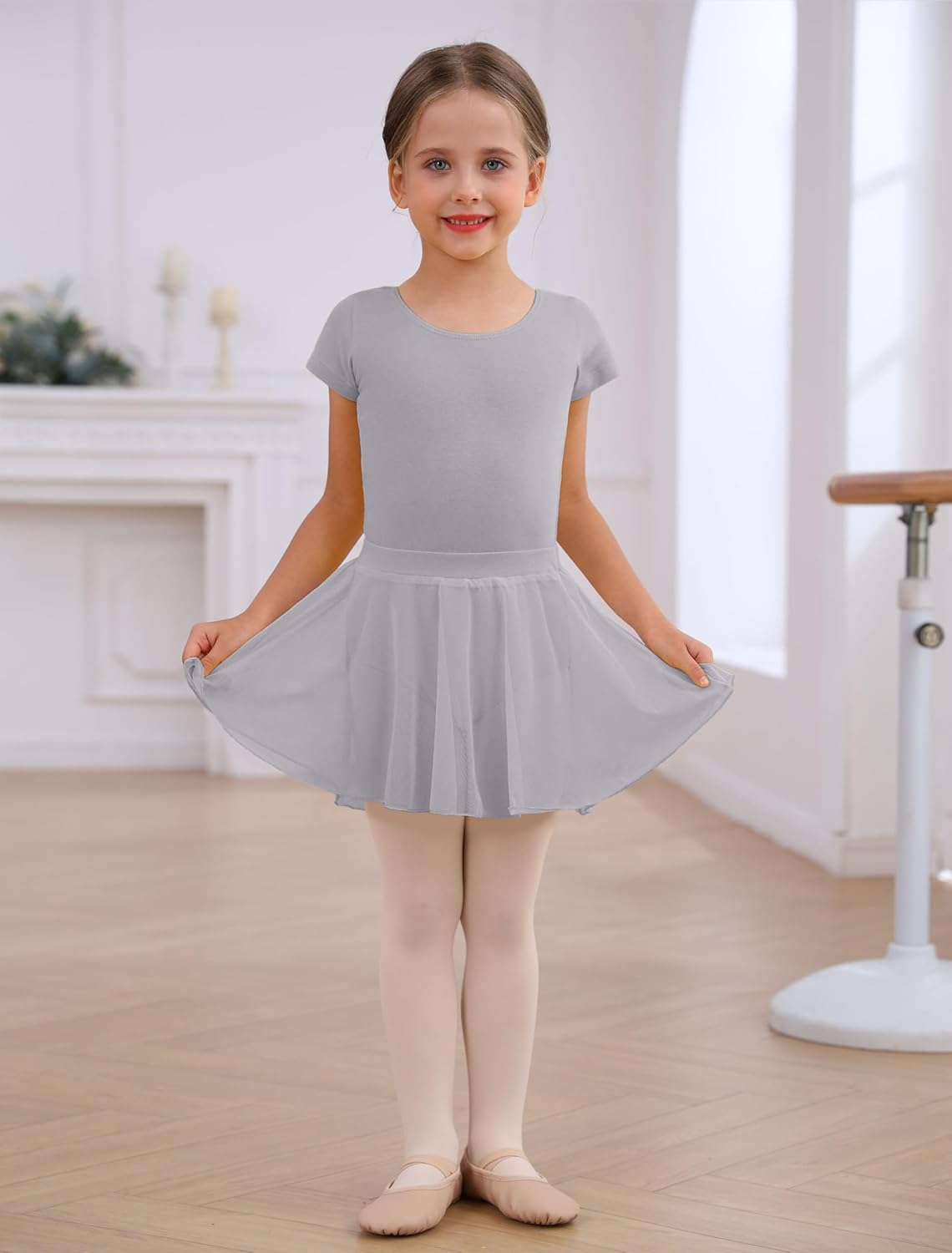 Ballet Leotards Skirt and Tights Combo for Girls Toddler Dance Classical Gymnastics Leotard Dresses Tutu - Image 4